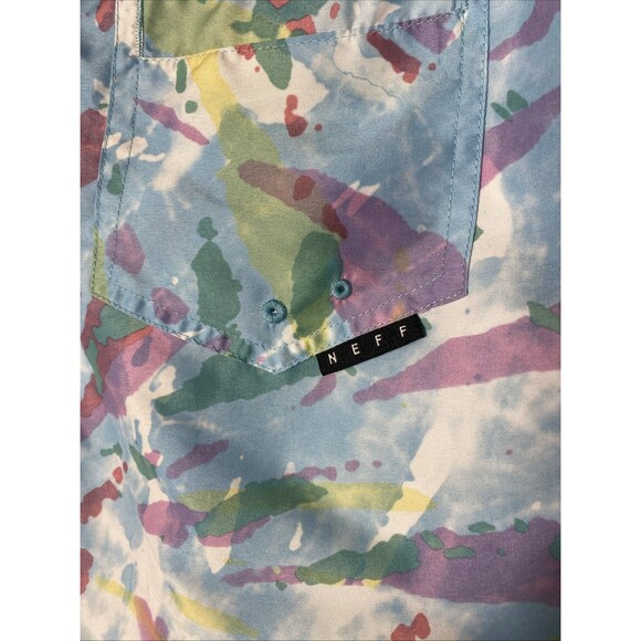 Neff Shorts Mens Size XL Swim Trunks Retro Pastel Tie Dye AOP‎ Rare - Picture 5 of 7